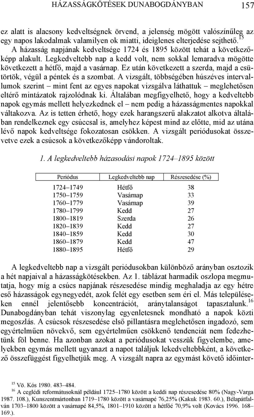 Ez után következett a szerda, majd a csütörtök, végül a péntek és a szombat.