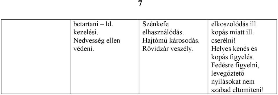 elkoszolódás ill. kopás miatt ill. cserélni!