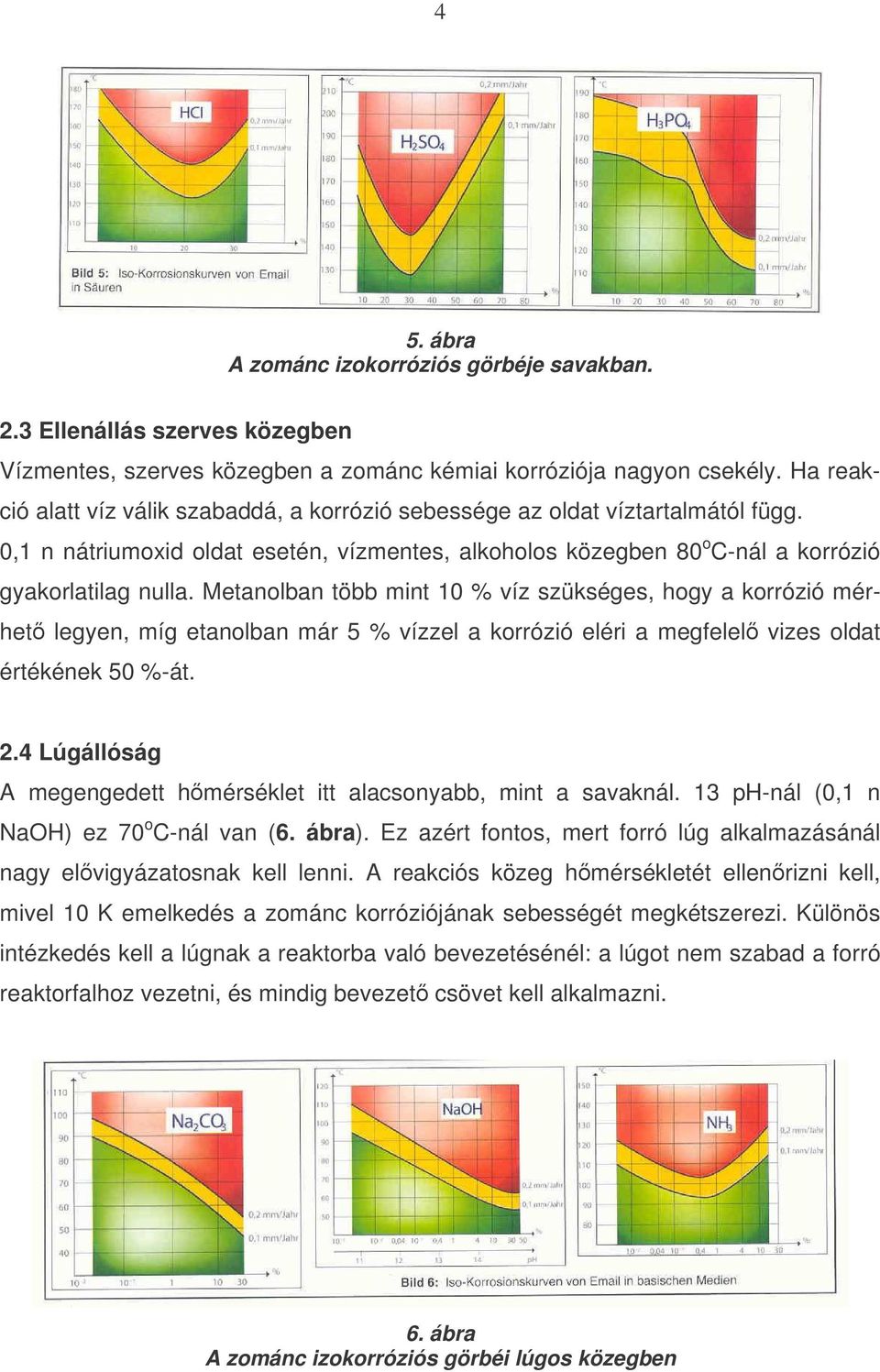 Metanolban több mint 10 % víz szükséges, hogy a korrózió mérhet legyen, míg etanolban már 5 % vízzel a korrózió eléri a megfelel vizes oldat értékének 50 %-át. 2.