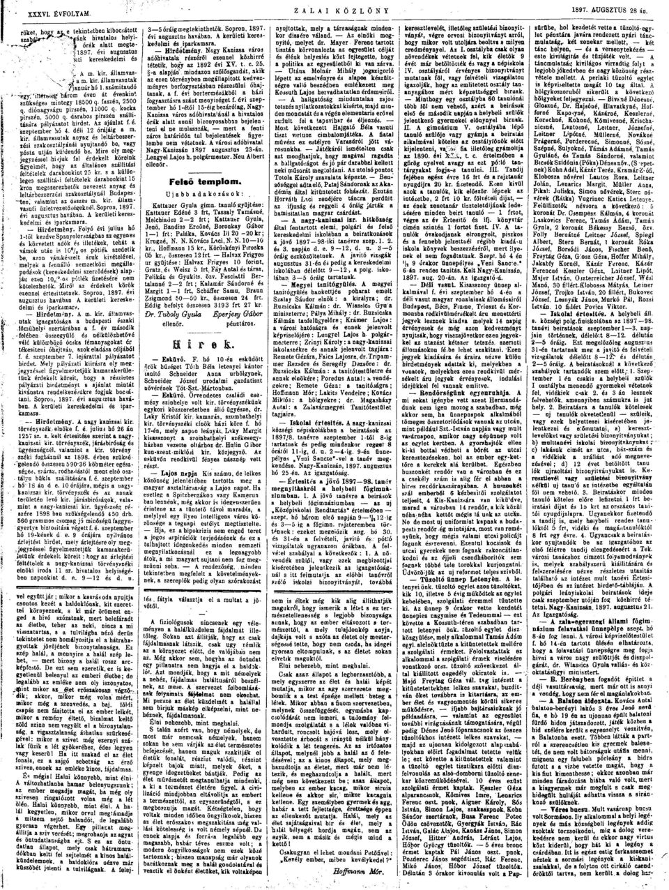 drbs pirsén sállításár pályátt hirdet. A jánlt lé. september hó 4. déli 12 órájáig r. kir. állmvsutk ny? és leltárbesertési skstályánál nyújtndó be, vgy nóst utján küldendő be.