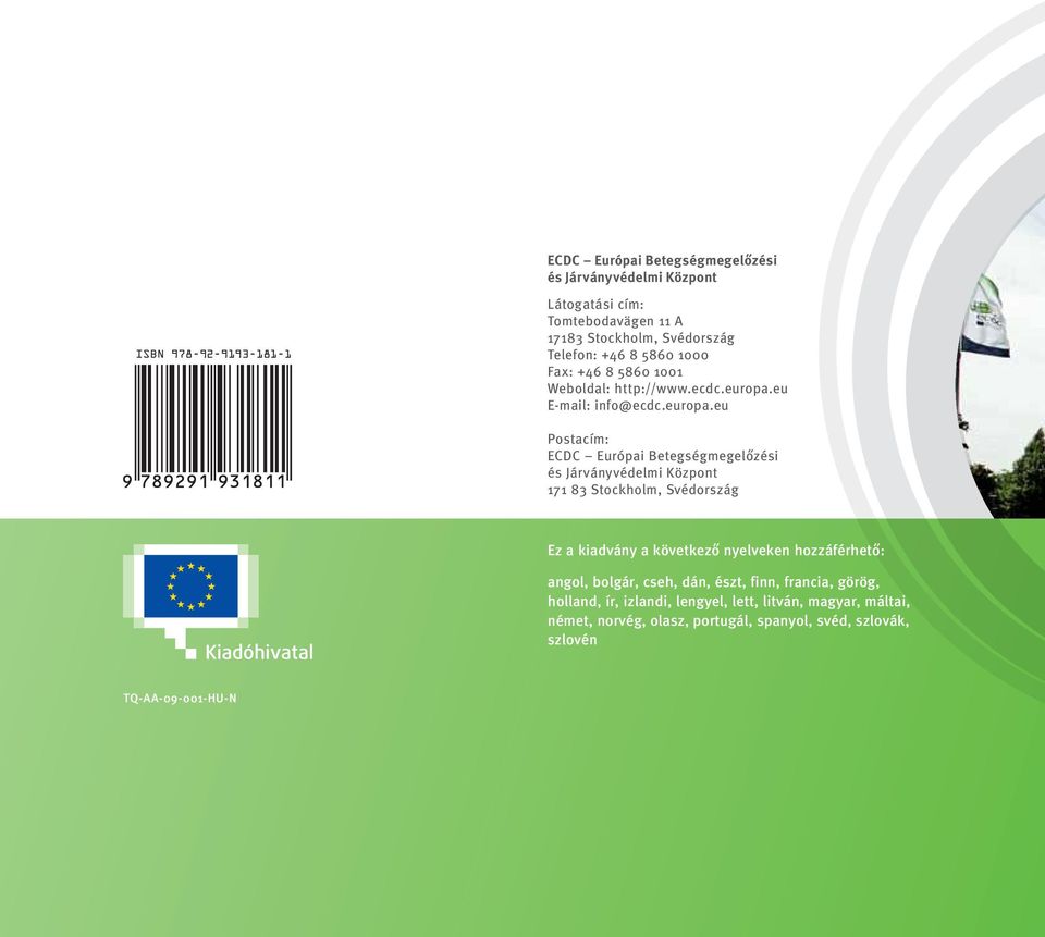 eu E-mail: info@ecdc.europa.