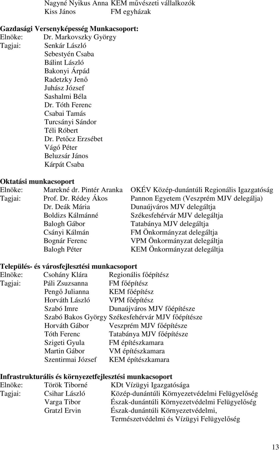 Petıcz Erzsébet Vágó Péter Beluzsár János Kárpát Csaba Oktatási munkacsoport Elnöke: Marekné dr. Pintér Aranka OKÉV Közép-dunántúli Regionális Igazgatóság Tagjai: Prof. Dr.