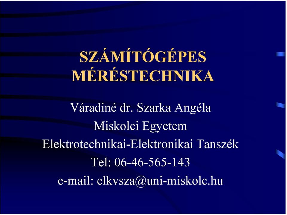 Elektrotechnikai-Elektronikai Tanszék