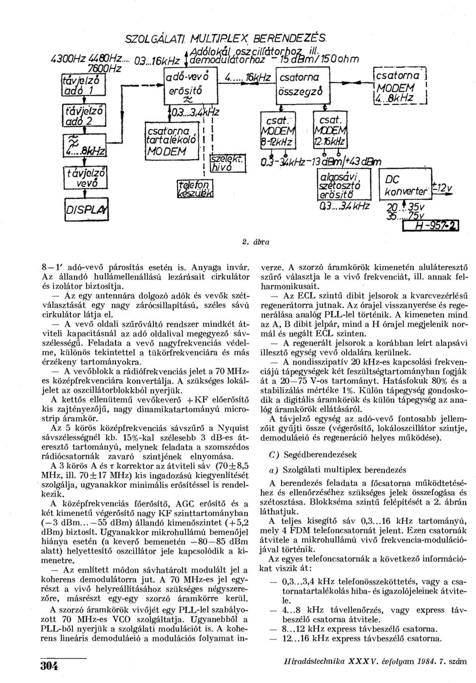 ábra 8 1' adó-vevő párosítás esetén is. Anyaga in vár. Az állandó hullámellenállás)! lezárásait cirkulátor és izolátor biztosítja.