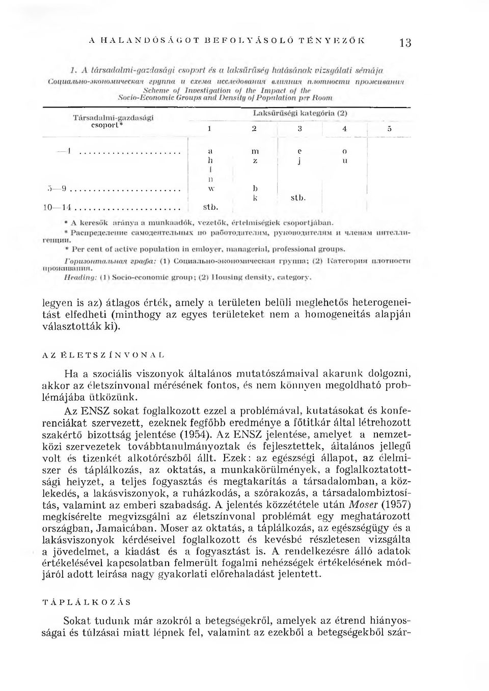 a z é l e t s z Ín v o n a l Ha a szociális viszonyok általános m utatószám aival akarunk dolgozni, akkor az életszínvonal mérésének fontos, és nem könnyen m egoldható problém ájába ütközünk.
