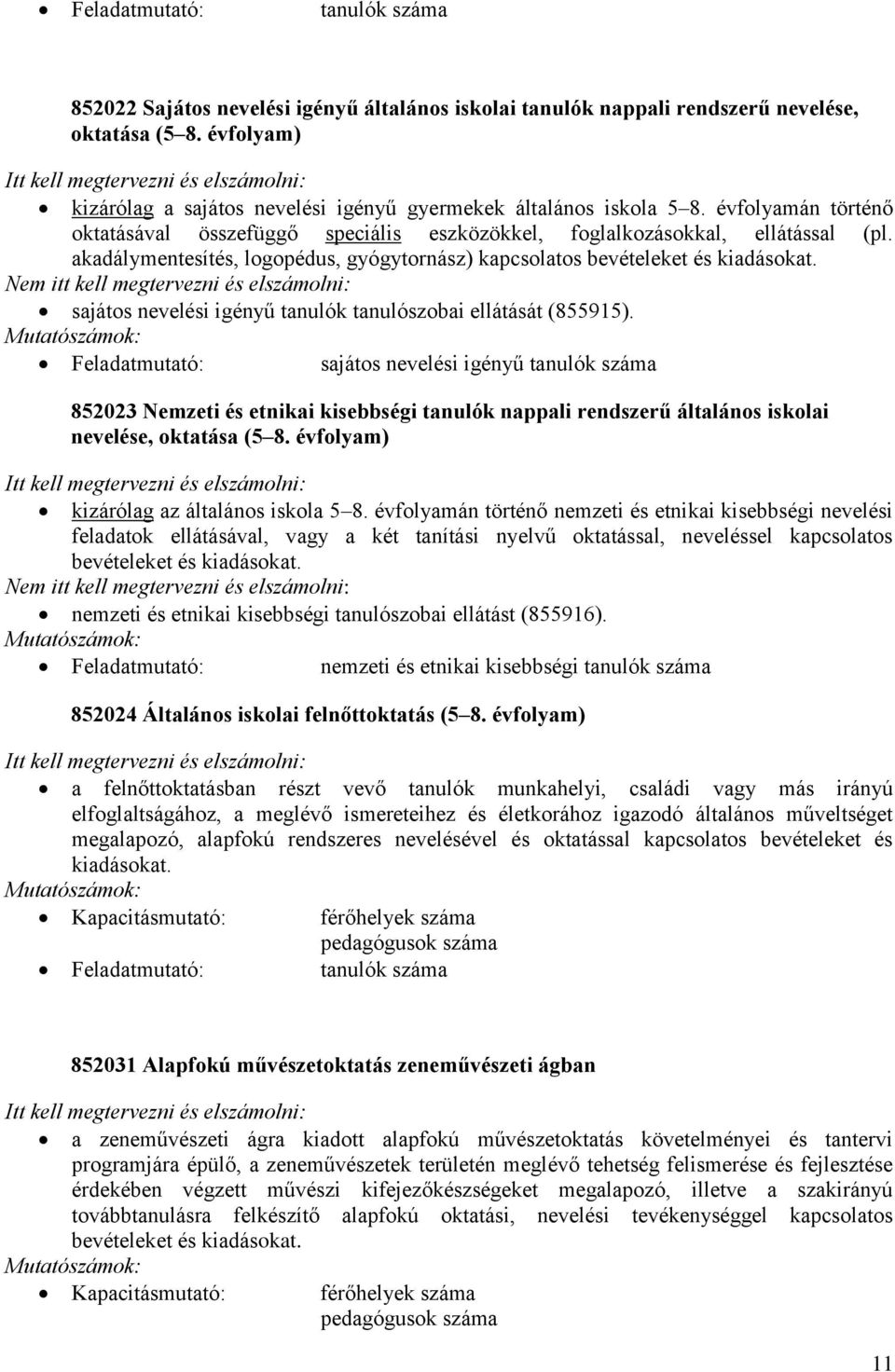 akadálymentesítés, logopédus, gyógytornász) sajátos nevelési igényű tanulók tanulószobai ellátását (855915).