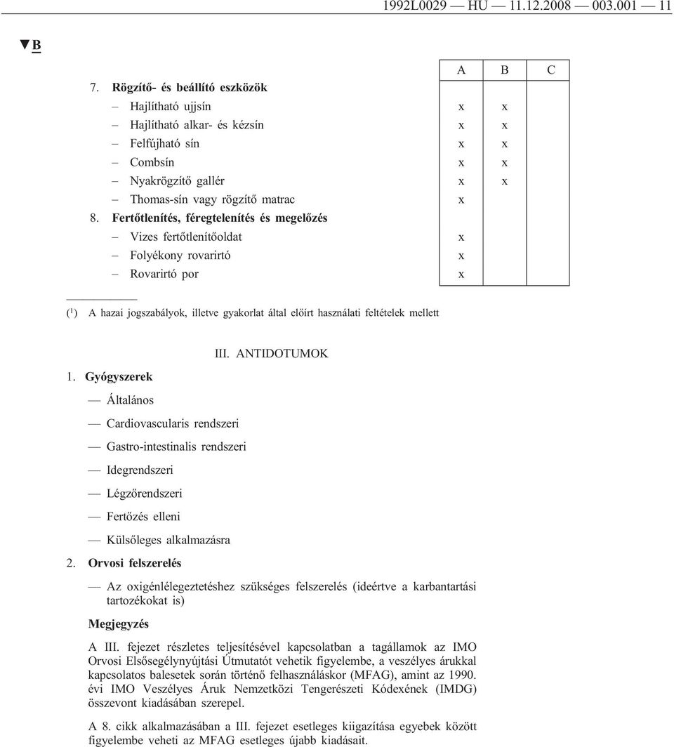 Fertőtlenítés, féregtelenítés és megelőzés Vizes fertőtlenítőoldat x Folyékony rovarirtó x Rovarirtó por x ( 1 ) A hazai jogszabályok, illetve gyakorlat által előírt használati feltételek mellett III.