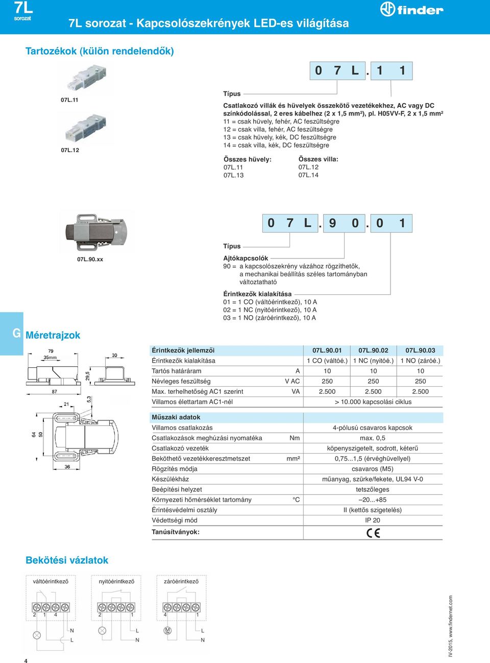 H05VV-F, 2 x 1,5 mm² 11 = csak hu vely, fehér, AC feszu ltségre 12 = csak villa, fehér, AC feszu ltségre 13 = csak hu vely, kék, DC feszu ltségre 14 = csak villa, kék, DC feszu ltségre Összes hu