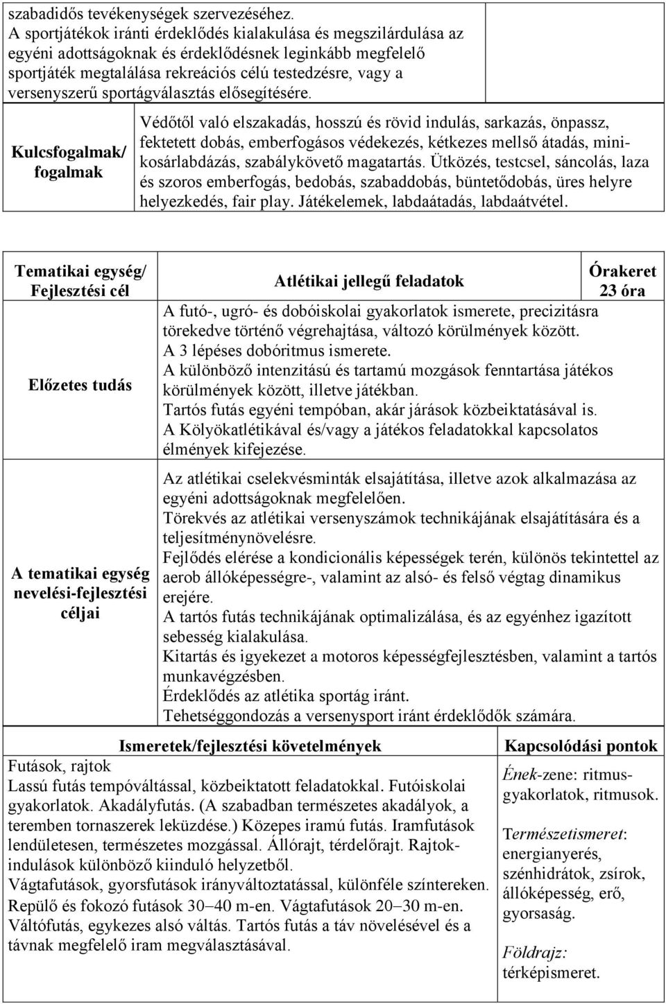 sportágválasztás elősegítésére.