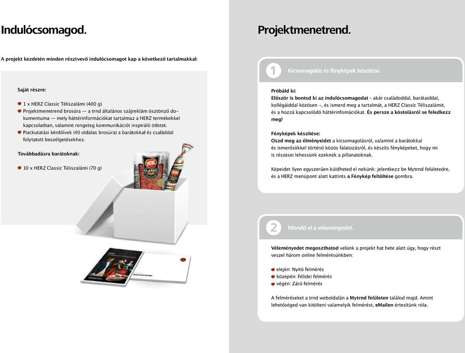 valamint rengeteg kommunikációt inspiráló ötletet. Piackutatási kérdőívek (40 oldalas brosúra) a barátokkal és családdal folytatott beszélgetésekhez.