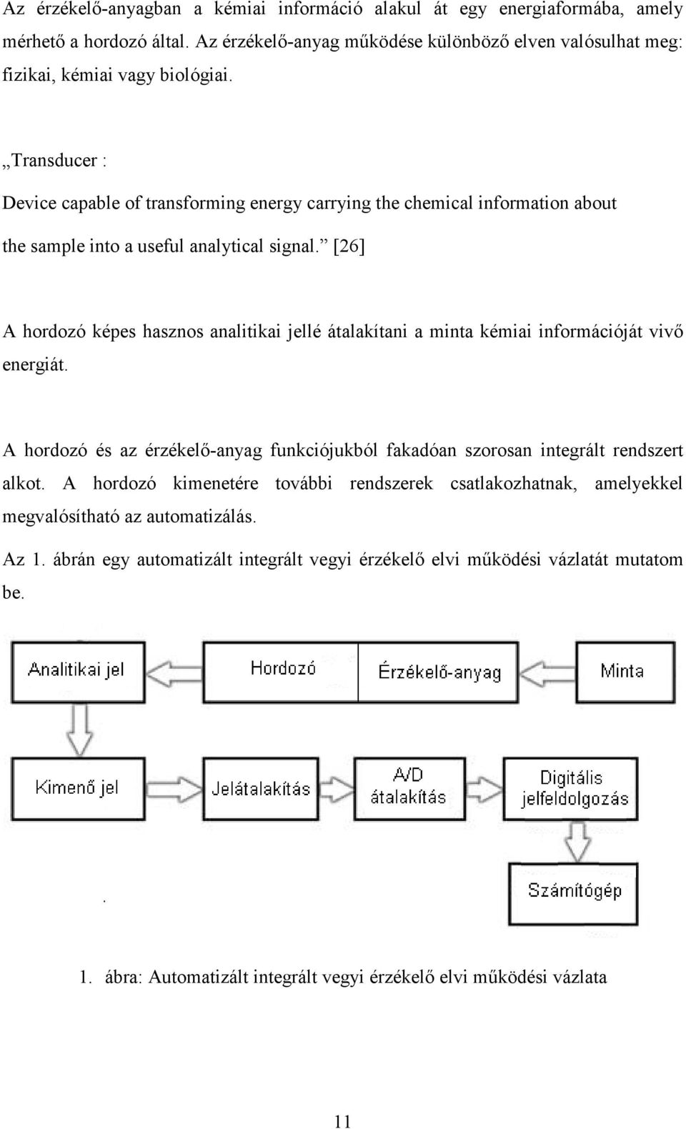 [26] A hordozó képes hasznos analitikai jellé átalakítani a minta kémiai információját vivı energiát. A hordozó és az érzékelı-anyag funkciójukból fakadóan szorosan integrált rendszert alkot.