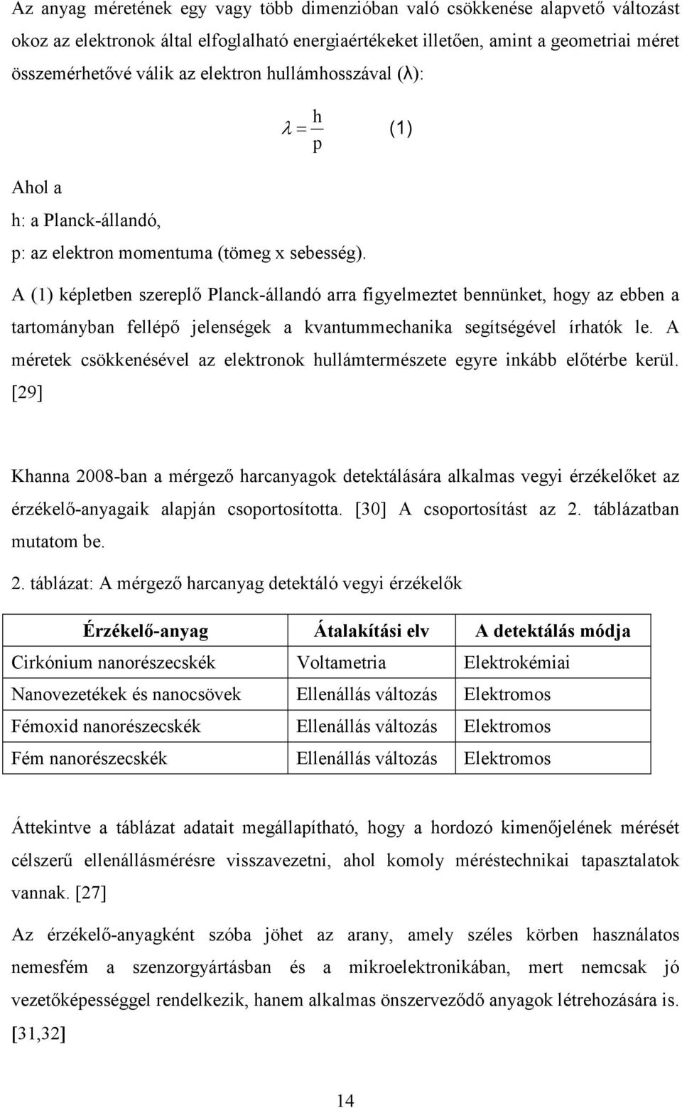 A (1) képletben szereplı Planck-állandó arra figyelmeztet bennünket, hogy az ebben a tartományban fellépı jelenségek a kvantummechanika segítségével írhatók le.