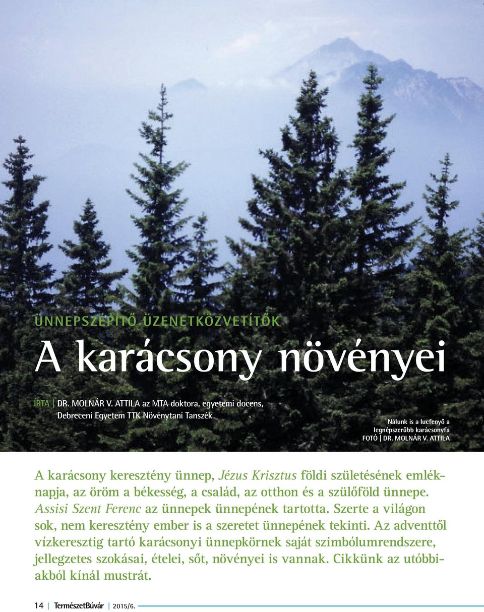 ATTILA A karácsony keresztény ünnep, Jézus Krisztus földi születésének emléknapja, az öröm a békesség, a család, az otthon és a szülőföld ünnepe.