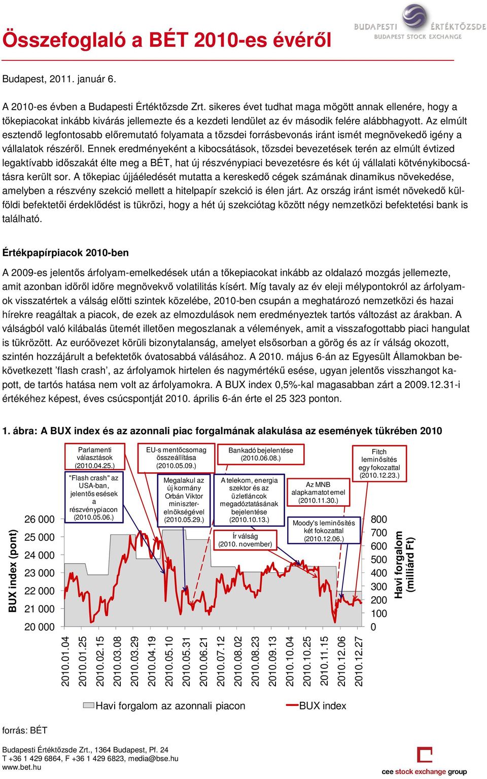 Az elmúlt esztendı legfontosabb elıremutató folyamata a tızsdei forrásbevonás iránt ismét megnövekedı igény a vállalatok részérıl.