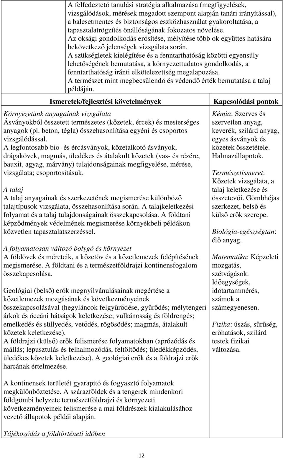 A szükségletek kielégítése és a fenntarthatóság közötti egyensúly lehetőségének bemutatása, a környezettudatos gondolkodás, a fenntarthatóság iránti elkötelezettség megalapozása.