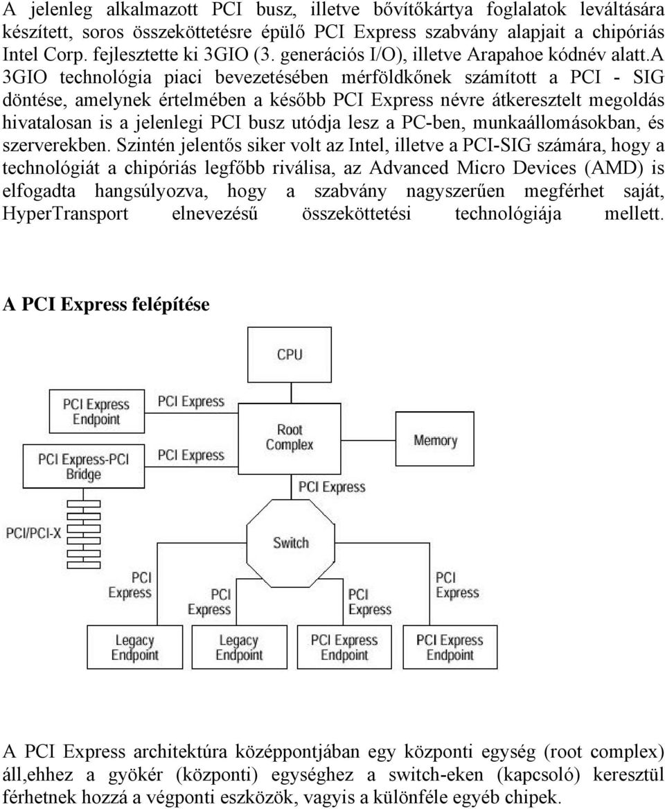 a 3GIO technológia piaci bevezetésében mérföldkőnek számított a PCI - SIG döntése, amelynek értelmében a később PCI Express névre átkeresztelt megoldás hivatalosan is a jelenlegi PCI busz utódja lesz