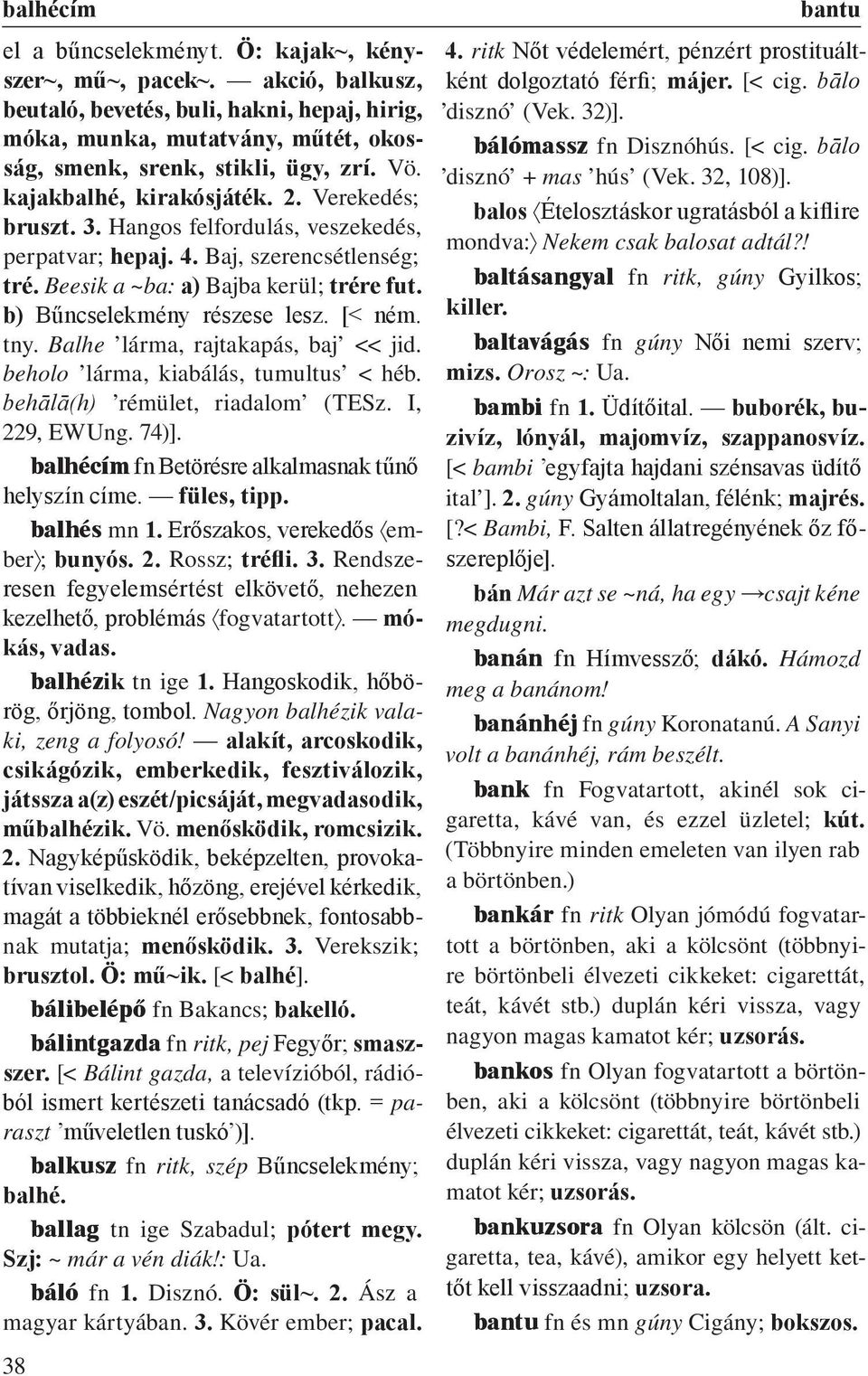 Hangos felfordulás, veszekedés, perpatvar; hepaj. 4. Baj, szerencsétlenség; tré. Beesik a ~ba: a) Bajba kerül; trére fut. b) Bűncselekmény részese lesz. [< ném. tny.