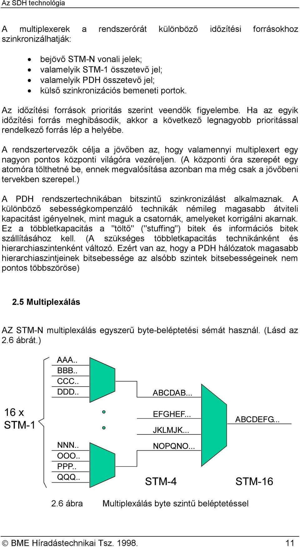 A rendszertervezők célja a jövőben az, hogy valamennyi multiplexert egy nagyon pontos központi világóra vezéreljen.