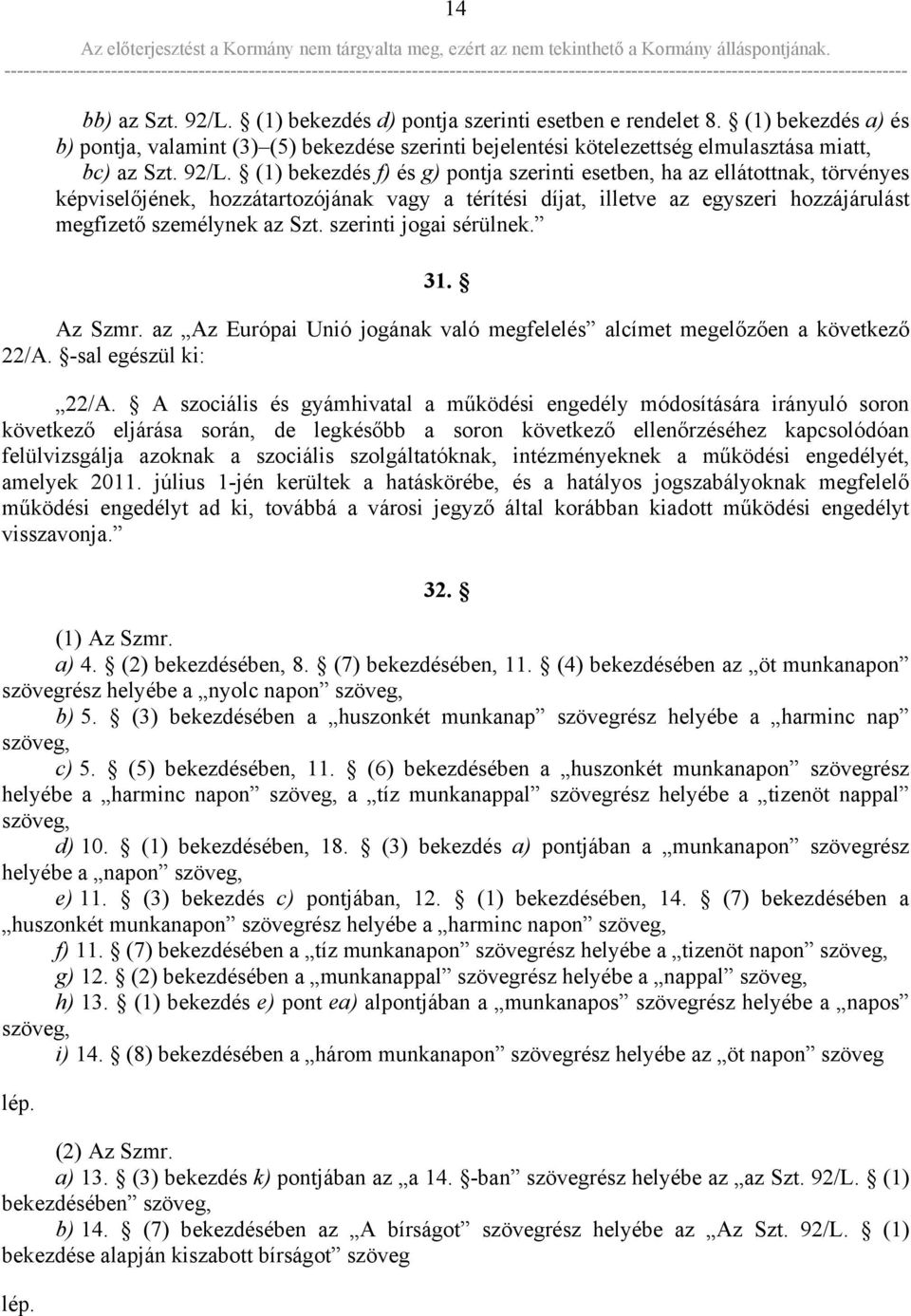 Szt. szerinti jogai sérülnek. 31. Az Szmr. az Az Európai Unió jogának való megfelelés alcímet megelőzően a következő 22/A. -sal egészül ki: 22/A.