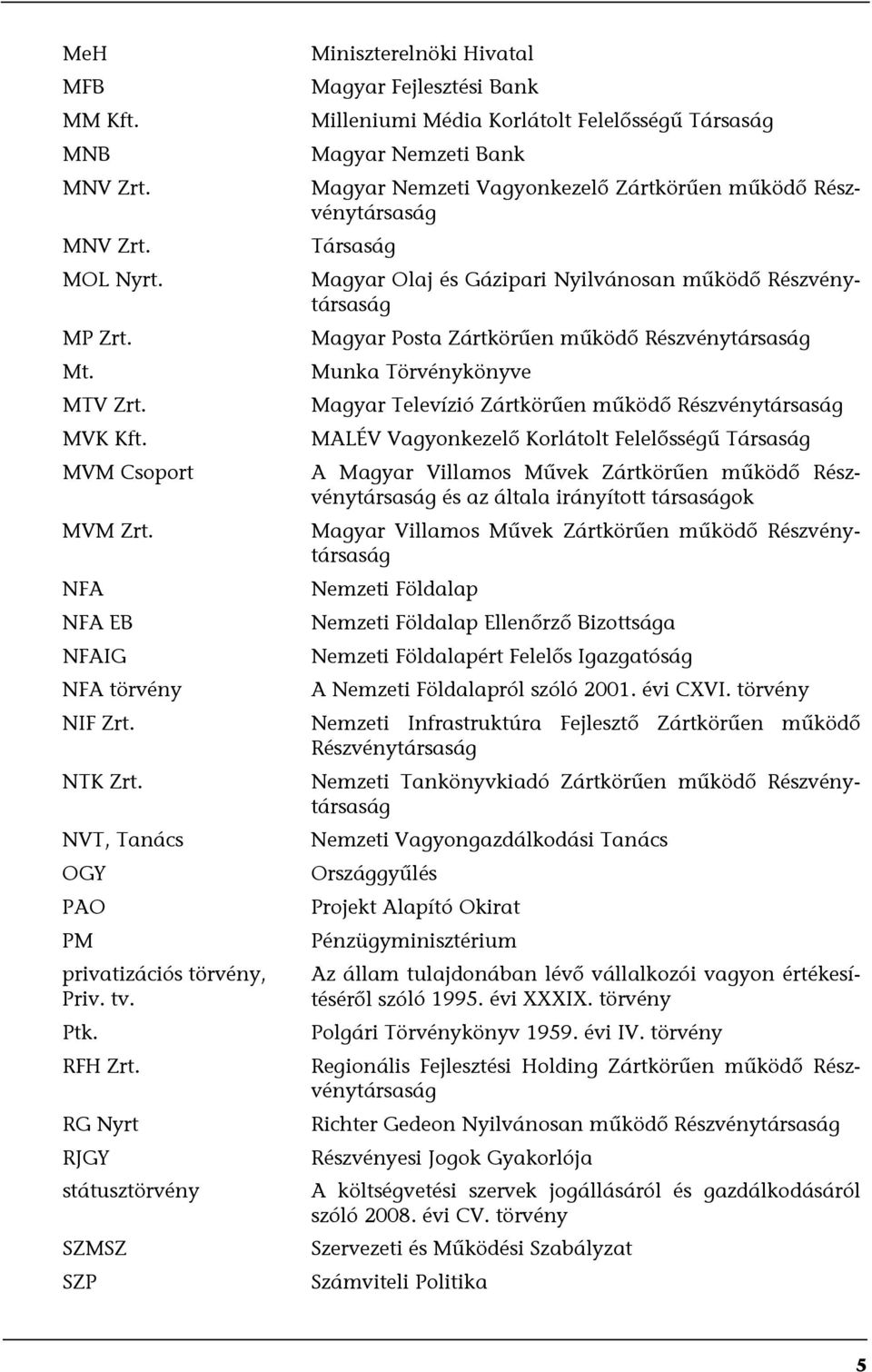 RG Nyrt RJGY státusztörvény SZMSZ SZP Miniszterelnöki Hivatal Magyar Fejlesztési Bank Milleniumi Média Korlátolt Felelősségű Társaság Magyar Nemzeti Bank Magyar Nemzeti Vagyonkezelő Zártkörűen működő