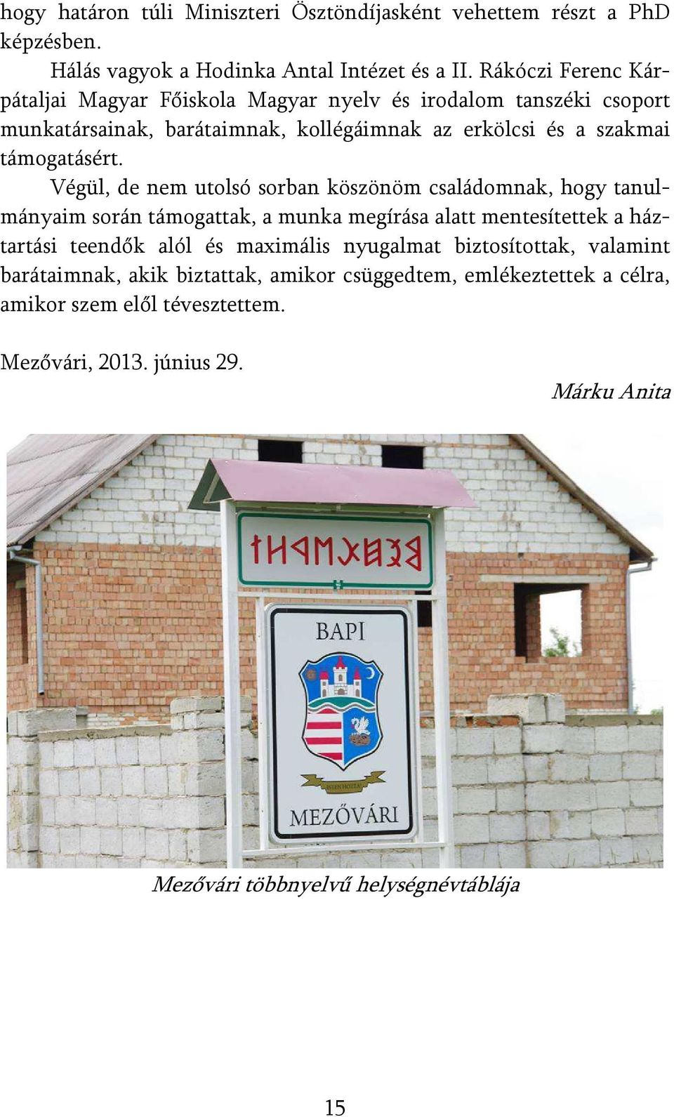 Végül, de nem utolsó sorban köszönöm családomnak, hogy tanulmányaim során támogattak, a munka megírása alatt mentesítettek a háztartási teendők alól és maximális