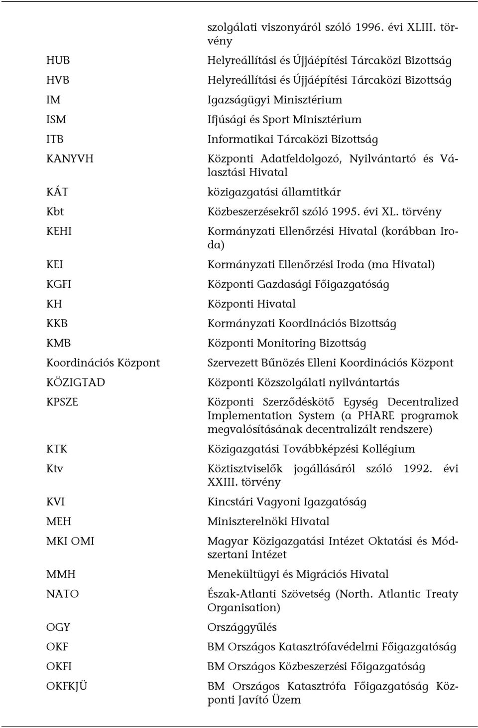 Tárcaközi Bizottság KANYVH Központi Adatfeldolgozó, Nyilvántartó és Választási Hivatal KÁT közigazgatási államtitkár Kbt Közbeszerzésekről szóló 1995. évi XL.