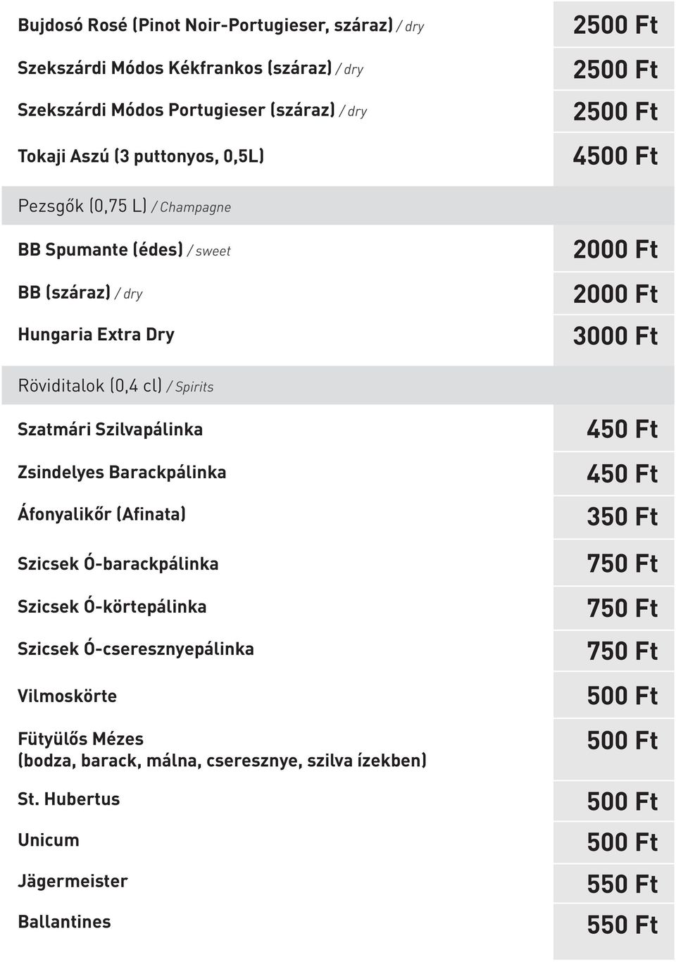 (0,4 cl) / Spirits Szatmári Szilvapálinka Zsindelyes Barackpálinka Áfonyalikőr (Afinata) Szicsek Ó-barackpálinka Szicsek Ó-körtepálinka Szicsek