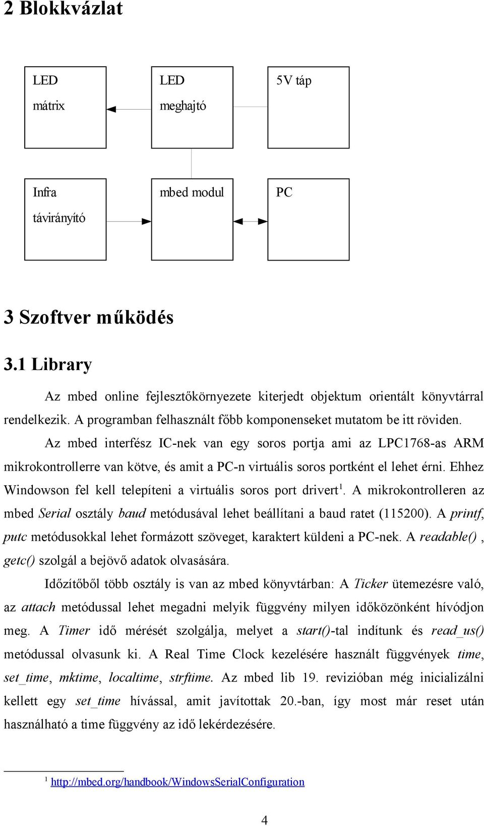 Az mbed interfész IC-nek van egy soros portja ami az LPC1768-as ARM mikrokontrollerre van kötve, és amit a PC-n virtuális soros portként el lehet érni.