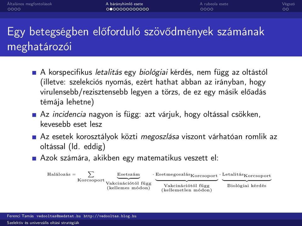 kevesebb eset lesz Az esetek korosztályok közti megoszlása viszont várhatóan romlik az oltással (ld.