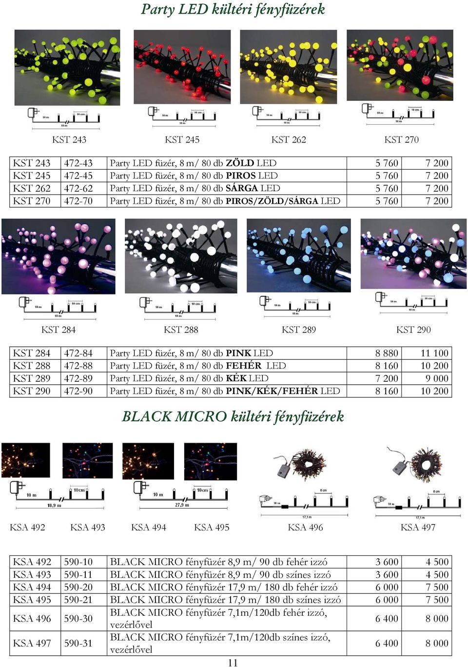 m/ 80 db PINK LED 8 880 11 100 KST 288 472-88 Party LED füzér, 8 m/ 80 db FEHÉR LED 8 160 10 200 KST 289 472-89 Party LED füzér, 8 m/ 80 db KÉK LED 7 200 9 000 KST 290 472-90 Party LED füzér, 8 m/ 80