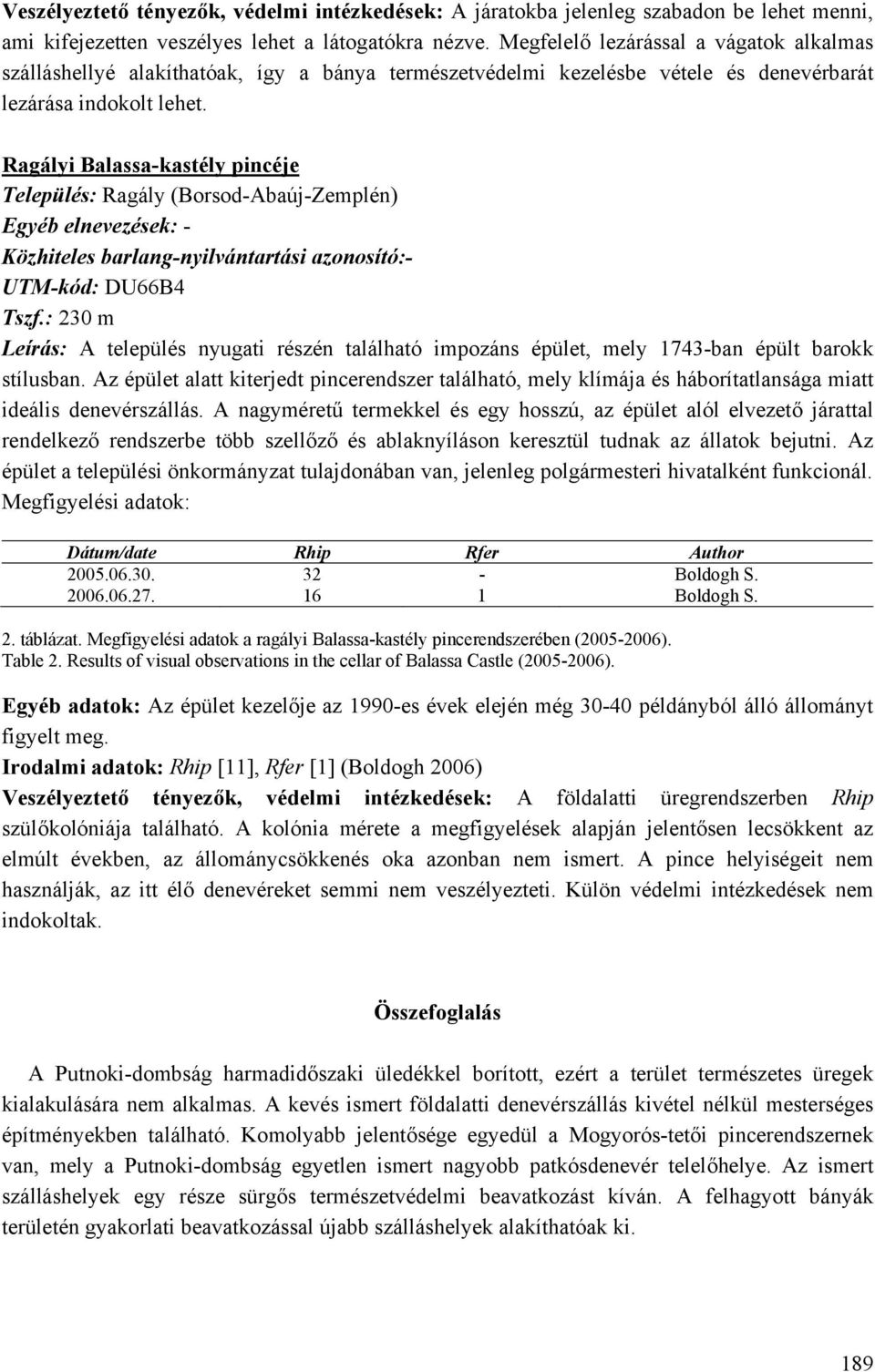 Ragályi Balassa-kastély pincéje Település: Ragály (Borsod-Abaúj-Zemplén) Egyéb elnevezések: - Közhiteles barlang-nyilvántartási azonosító:- UTM-kód: DU66B4 Tszf.