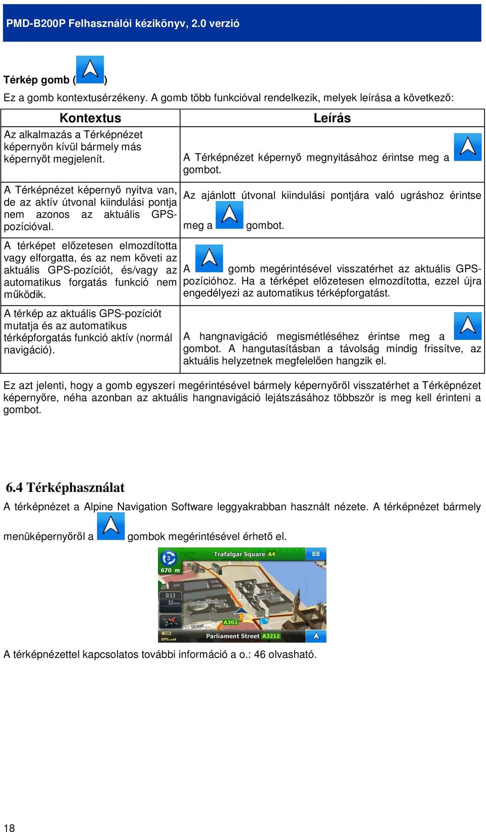 A térképet elızetesen elmozdította vagy elforgatta, és az nem követi az aktuális GPS-pozíciót, és/vagy az automatikus forgatás funkció nem mőködik.