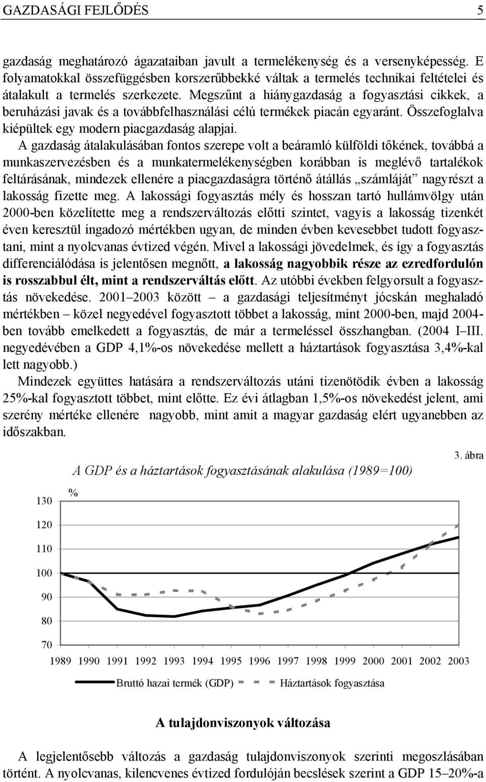 Megszűnt a hiánygazdaság a fogyasztási cikkek, a beruházási javak és a továbbfelhasználási célú termékek piacán egyaránt. Összefoglalva kiépültek egy modern piacgazdaság alapjai.