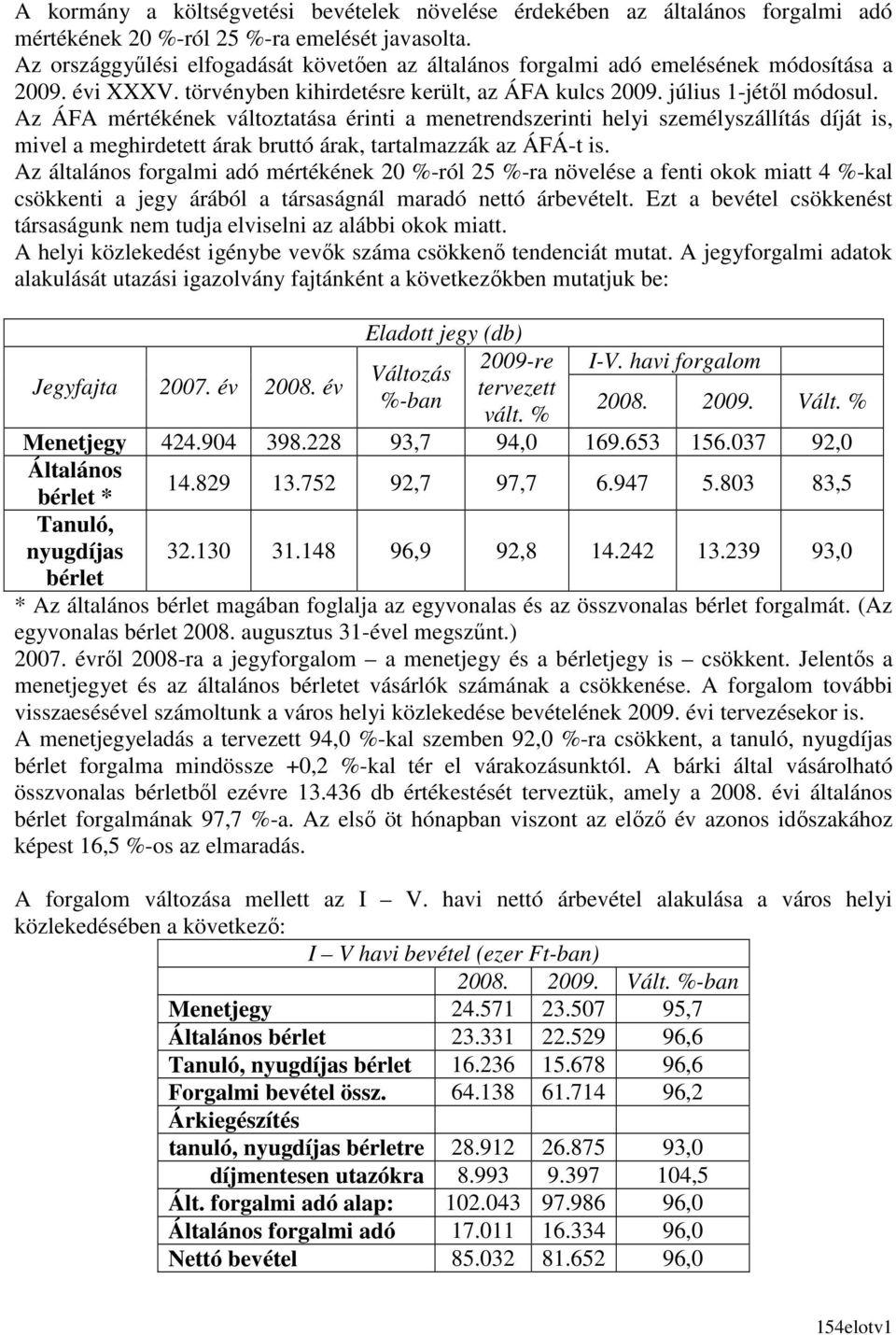 Az ÁFA mértékének változtatása érinti a menetrendszerinti helyi személyszállítás díját is, mivel a meghirdetett árak bruttó árak, tartalmazzák az ÁFÁ-t is.