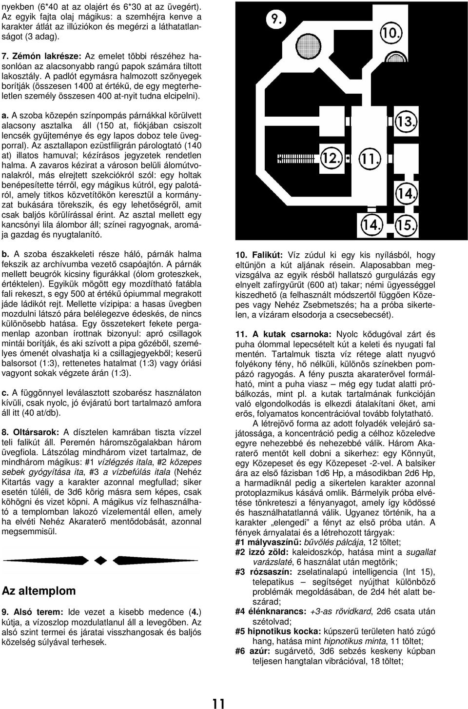A padlót egymásra halmozott szőnyegek borítják (összesen 1400 at