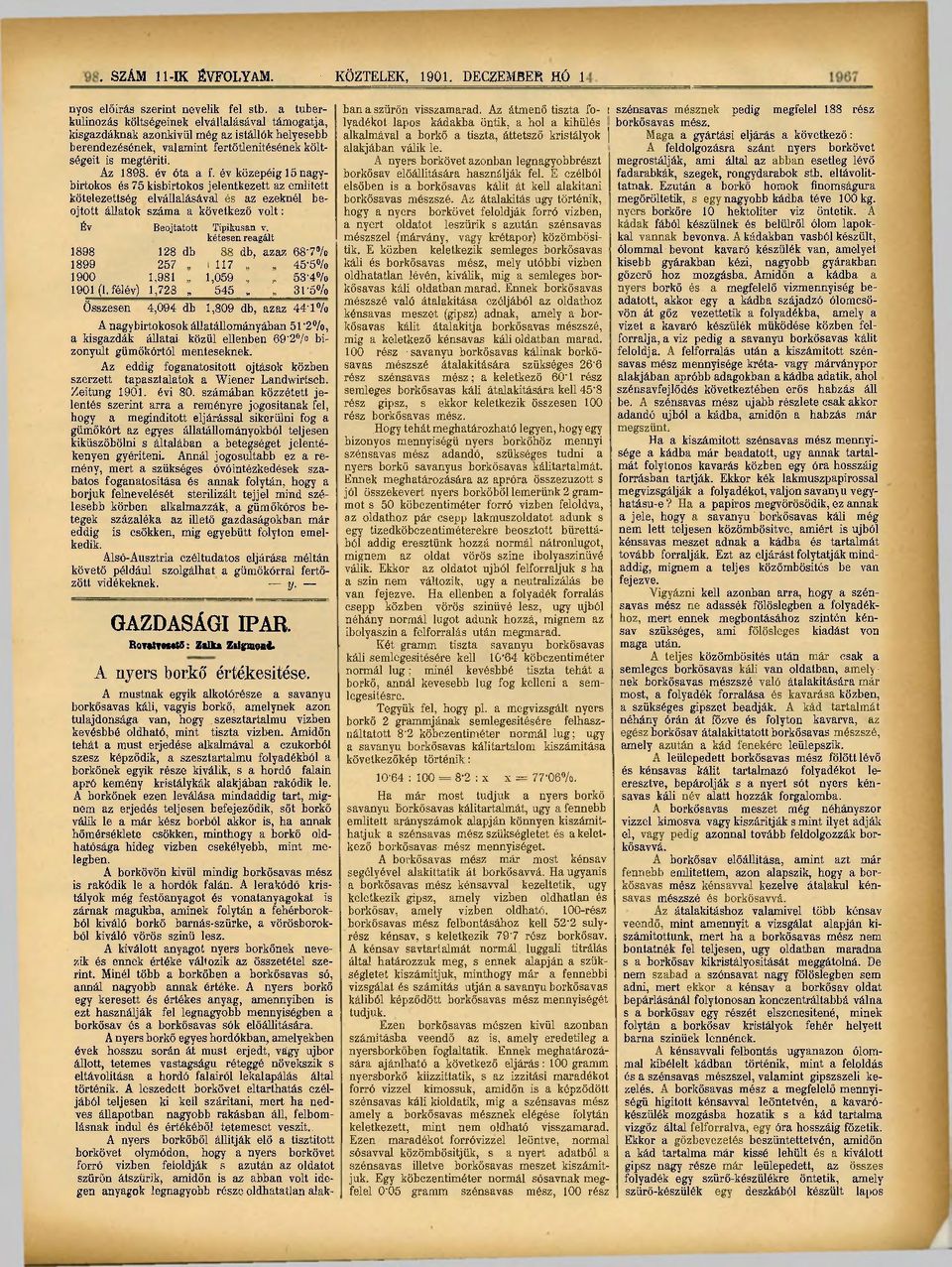 év közepéig 15 nagybirtokos és 75 kisbirtokos jelentkezett az emiitett kötelezettség elvállalásával és az ezeknél beojtott állatok száma a következő volt: Év Beojtatott Tipikusan v.