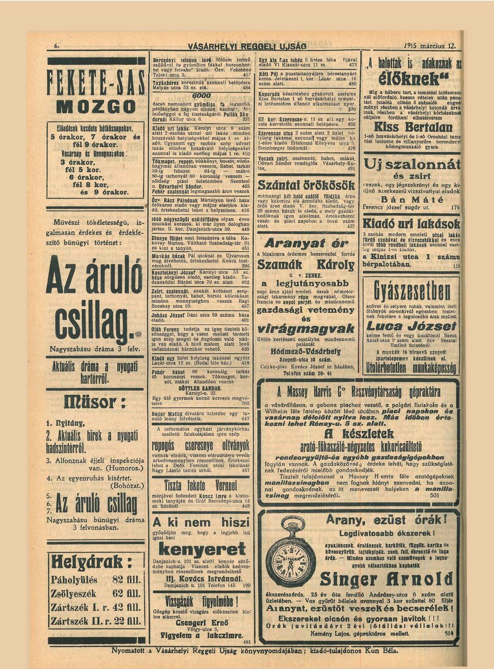 IRüsor: ~ 6ÖSÖ drb nemesitett gyümölcs f legszebb példánybn ngyon olcsón kphtó, fe lelőséggel fj tisztságáról. Pellák Sán dornál Kálly utc 6.