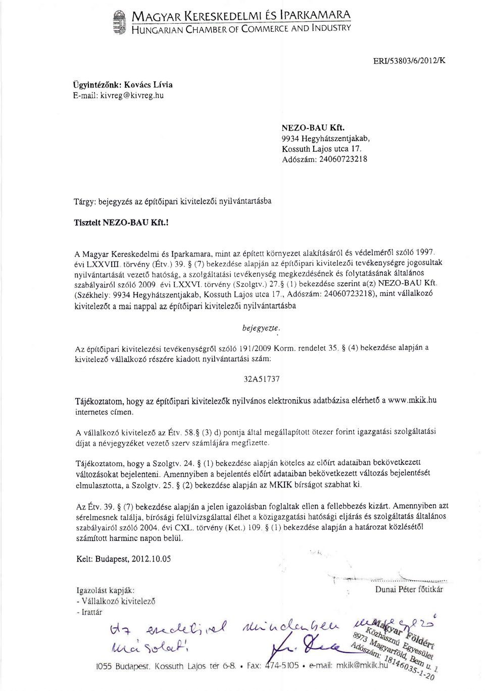 ! AMagyarKereskedelmr6slparkamara,mint azdpirctkdrnyezetalakftdsfu6l svddelm r61sz6l6 1997 6viLXXVII rorv6ny ( tv ) lq.