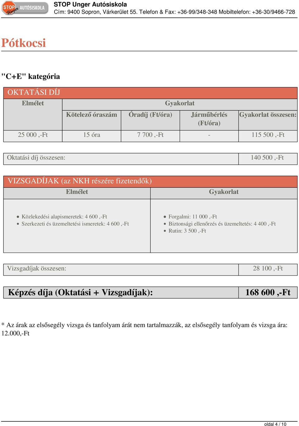 ismeretek: 4 600,Ft Biztonsági ellenőrzés és üzemeltetés: