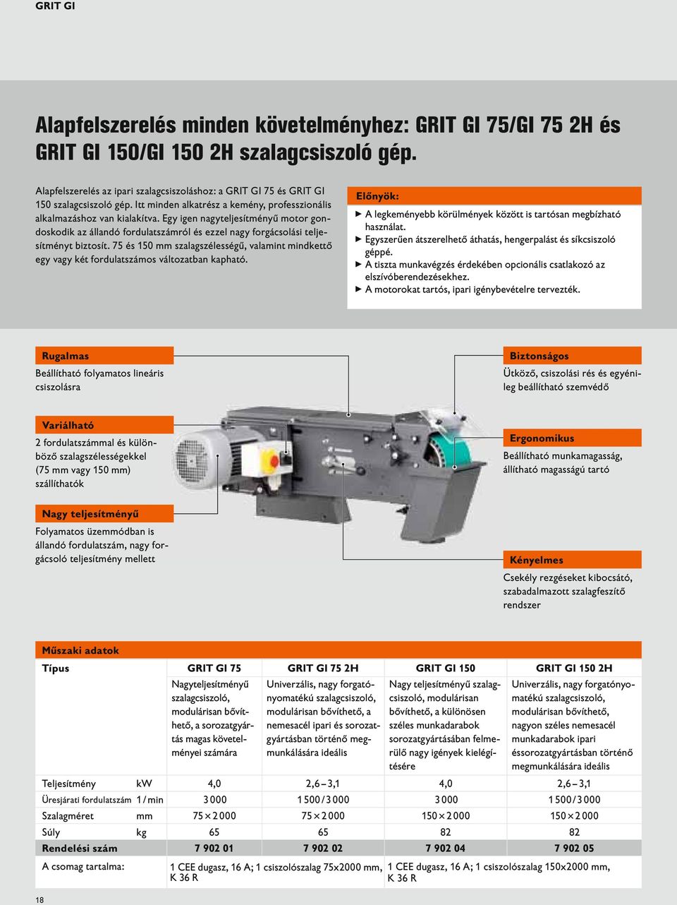 Egy igen nagyteljesítményű motor gondoskodik az állandó fordulatszámról és ezzel nagy forgácsolási teljesítményt biztosít.