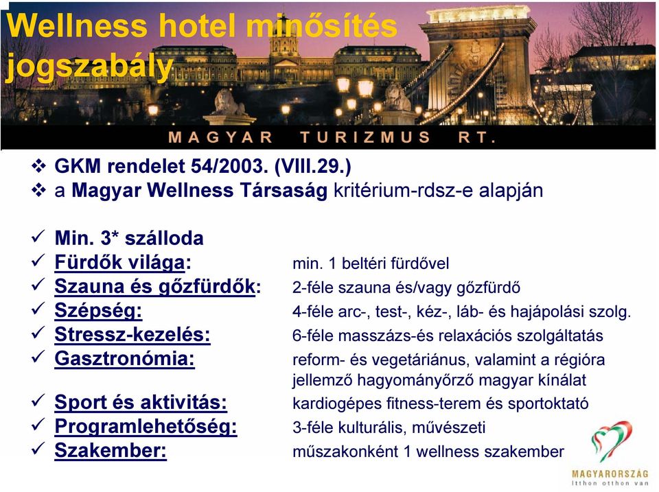 1 beltéri fürdővel 2-féle szauna és/vagy gőzfürdő 4-féle arc-, test-, kéz-, láb- és hajápolási szolg.