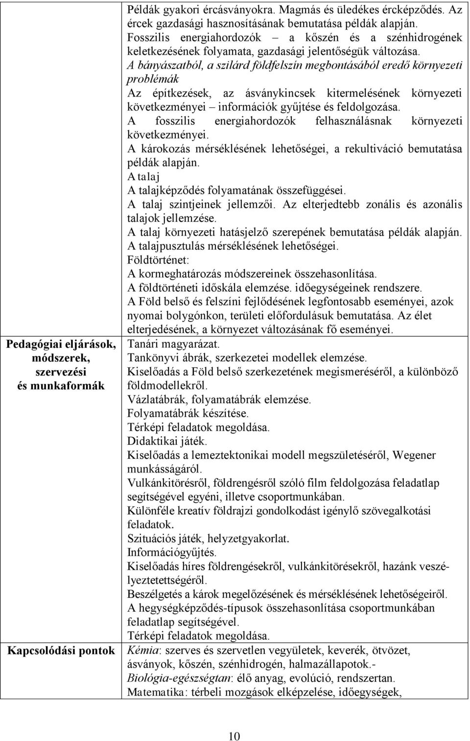 A bányászatból, a szilárd földfelszín megbontásából eredő környezeti problémák Az építkezések, az ásványkincsek kitermelésének környezeti következményei információk gyűjtése és feldolgozása.