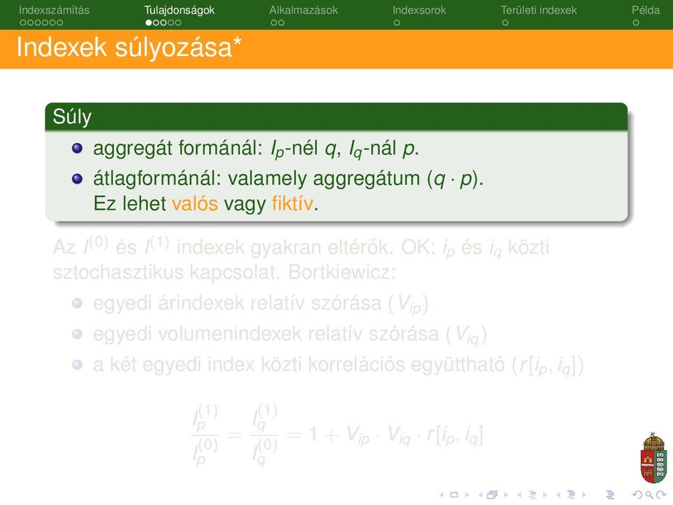 OK: i p és i q közti sztochasztikus kapcsolat.