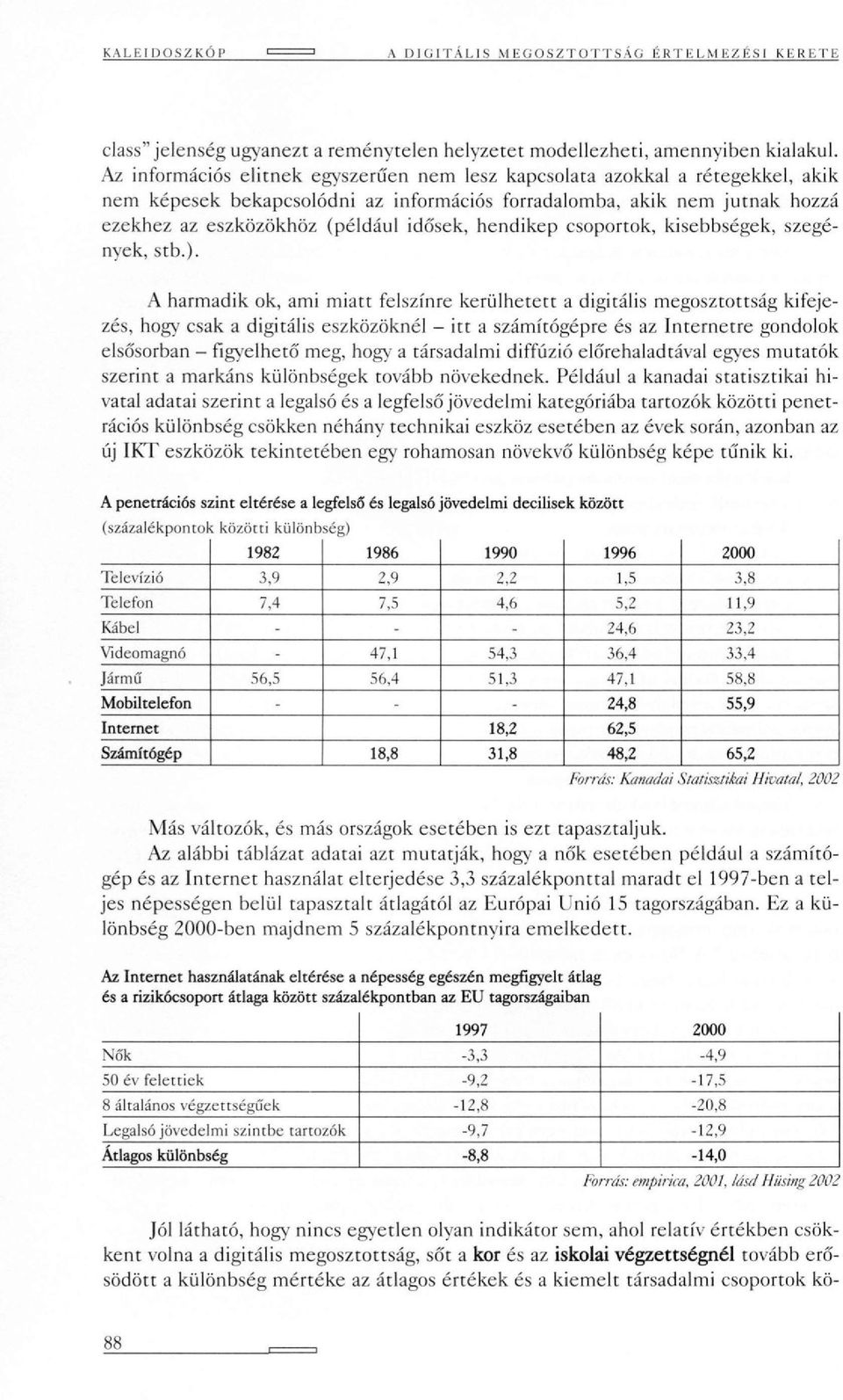 hendikep csoportok, kisebbségek, szegények, stb.).