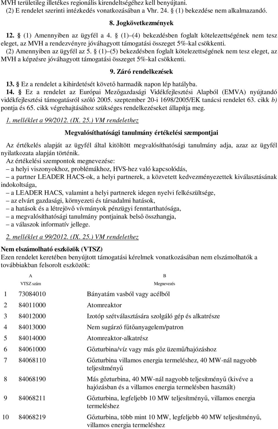 (1) (5) bekezdésben foglalt kötelezettségének nem tesz eleget, az MVH a képzésre jóváhagyott támogatási összeget 5%-kal csökkenti. 9. Záró rendelkezések 13.