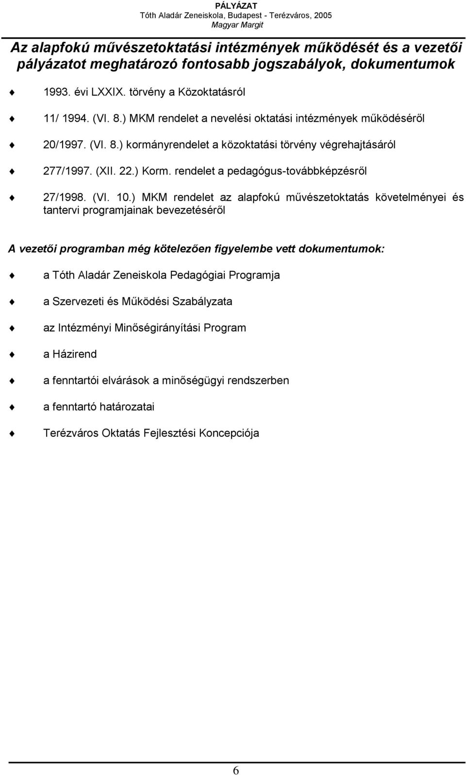 rendelet a pedagógus-továbbképzésről 27/1998. (VI. 10.