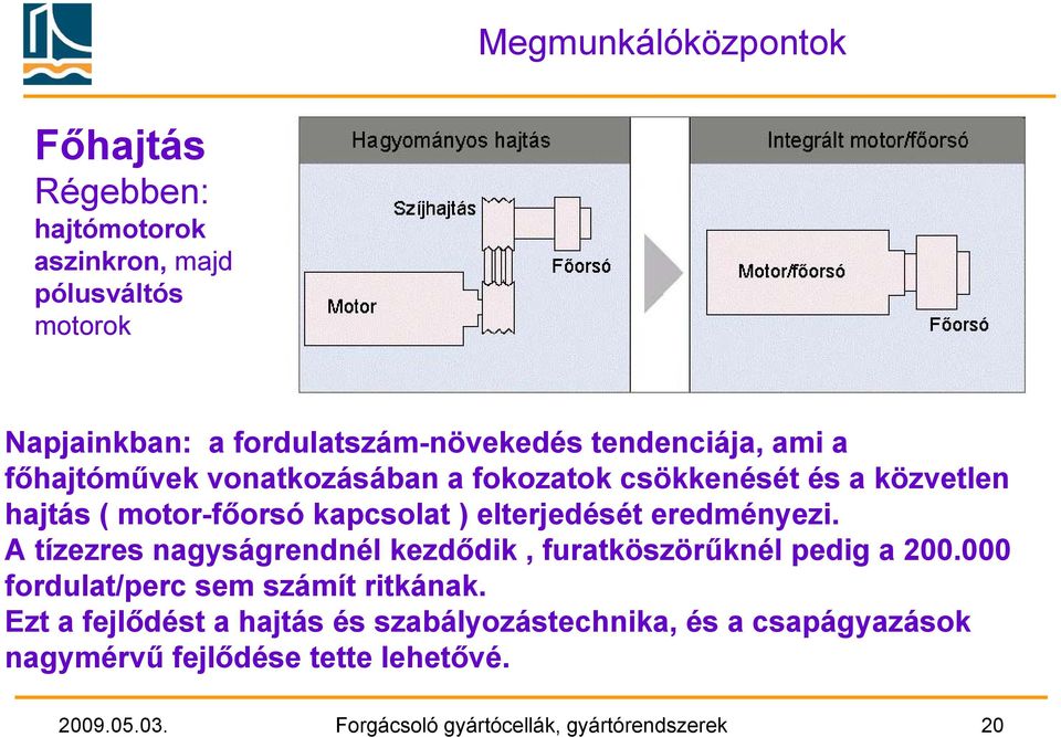 eredményezi. A tízezres nagyságrendnél kezdődik, furatköszörűknél pedig a 200.000 fordulat/perc sem számít ritkának.