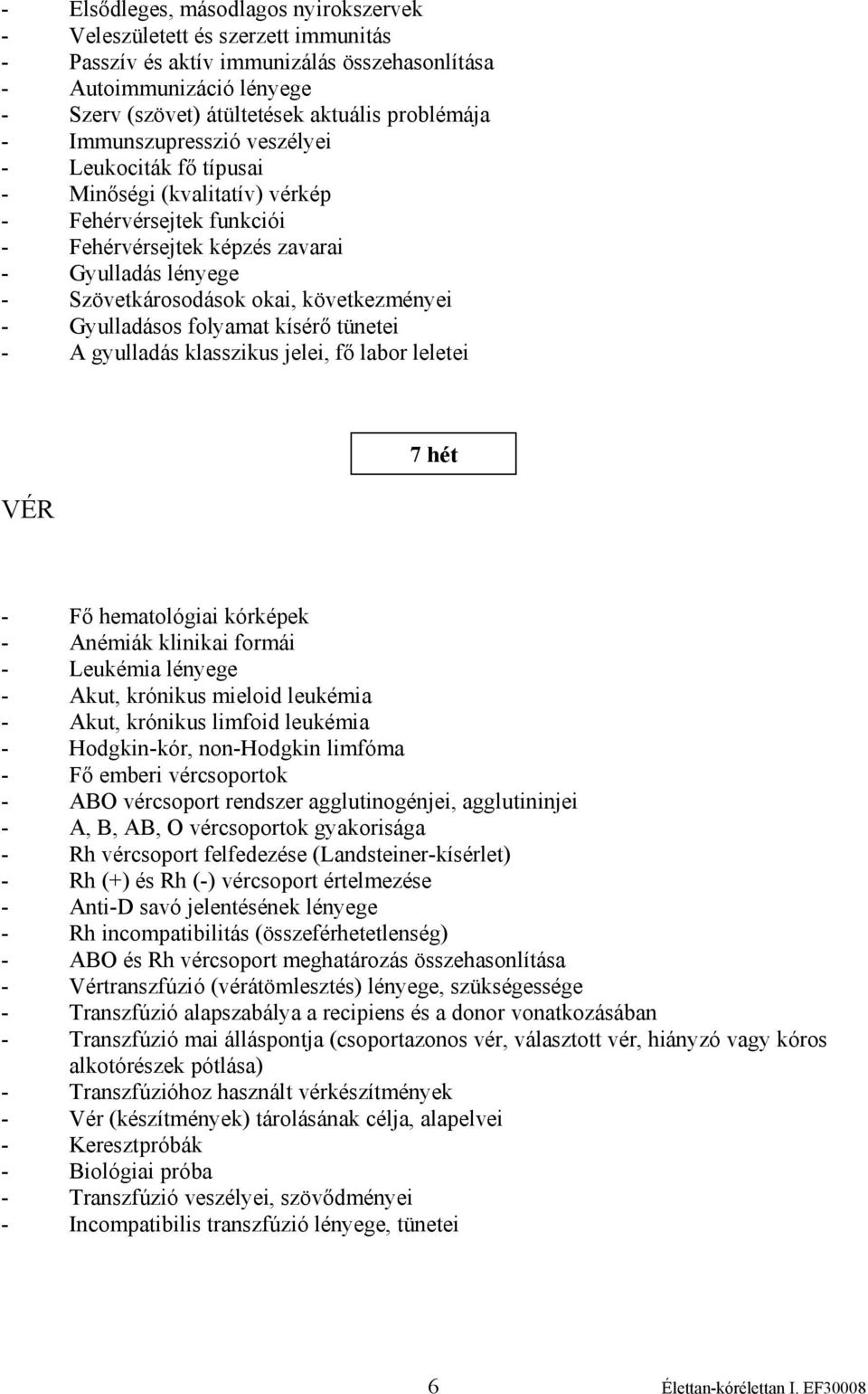 következményei - Gyulladásos folyamat kísérő tünetei - A gyulladás klasszikus jelei, fő labor leletei VÉR 6.