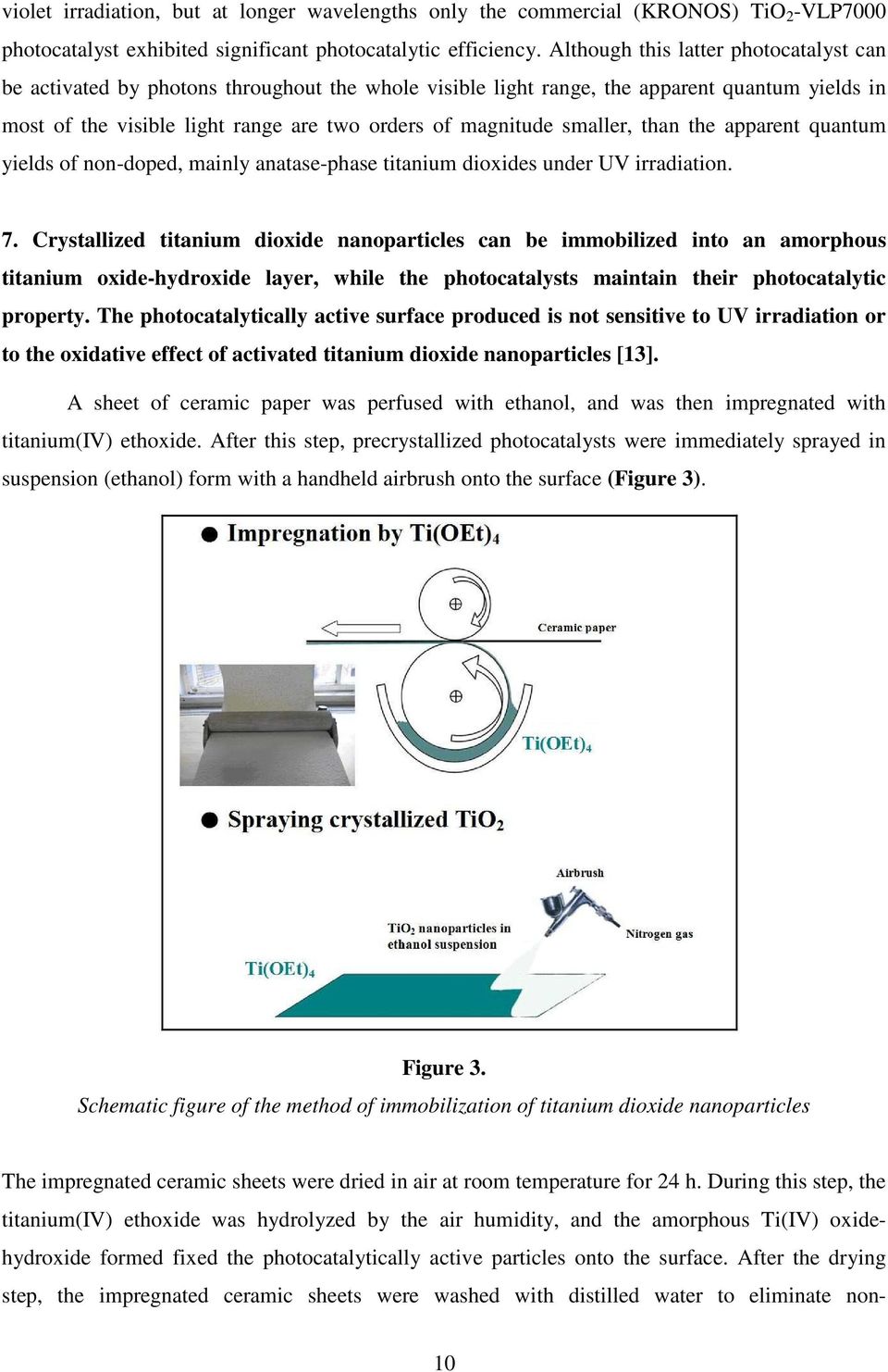 smaller, than the apparent quantum yields of non-doped, mainly anatase-phase titanium dioxides under UV irradiation. 7.