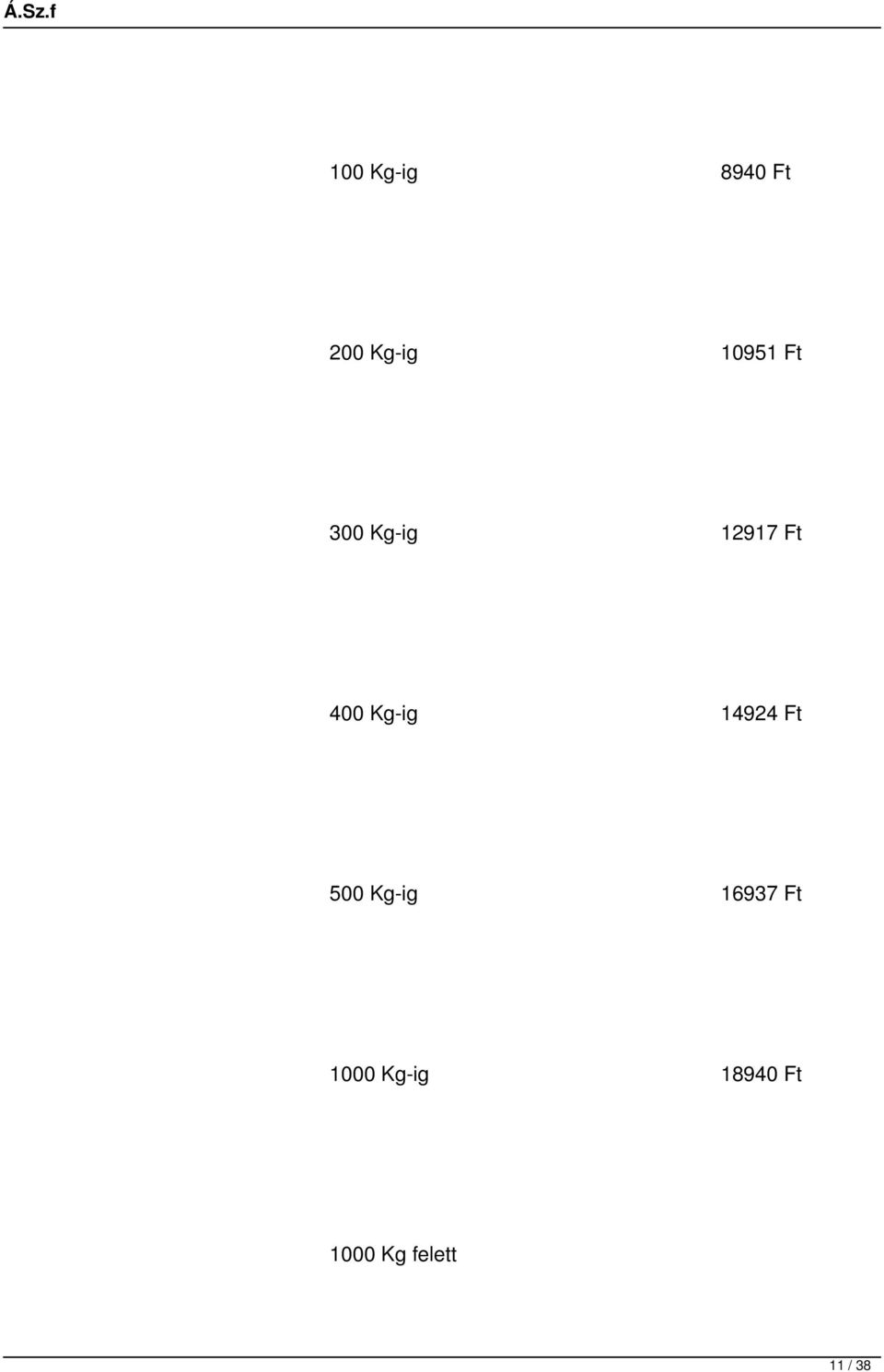 14924 Ft 500 Kg-ig 16937 Ft 1000